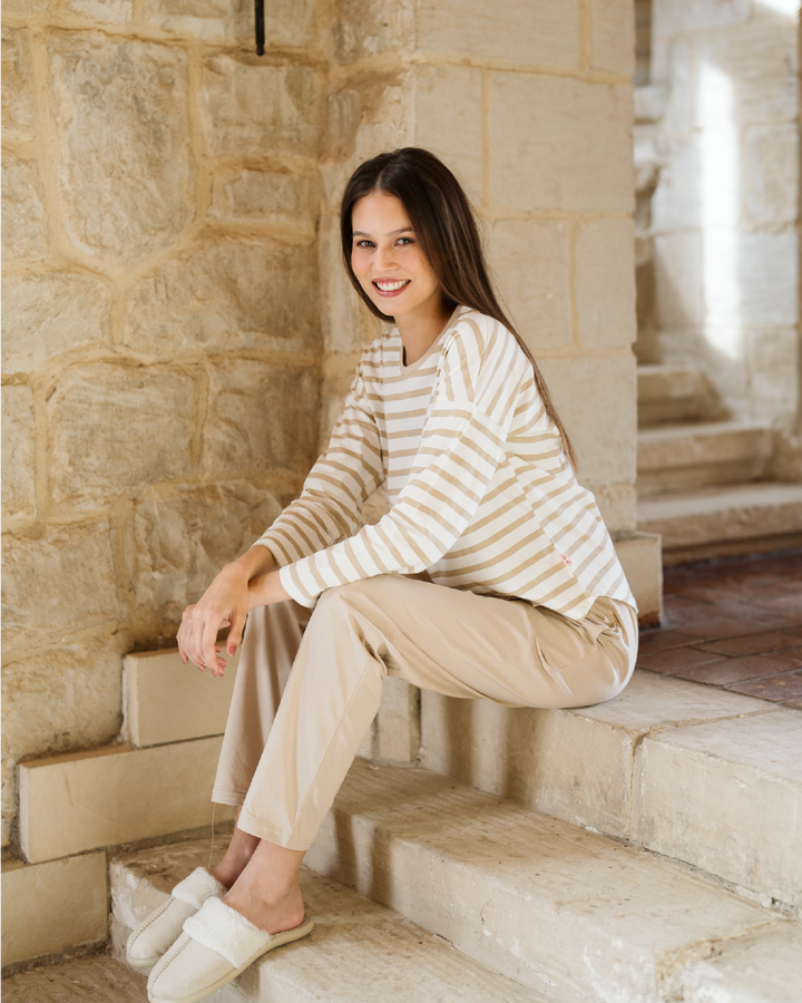 We are all made of stars Women's Striped Cotton Pajamas