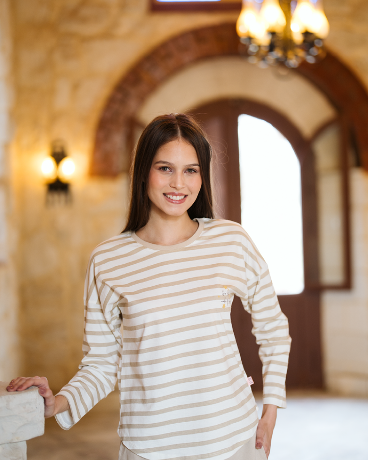 We are all made of stars Women's Striped Cotton Pajamas