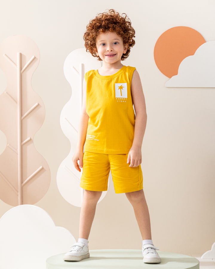 Palm Tree Stamp Boys' Pajama Set