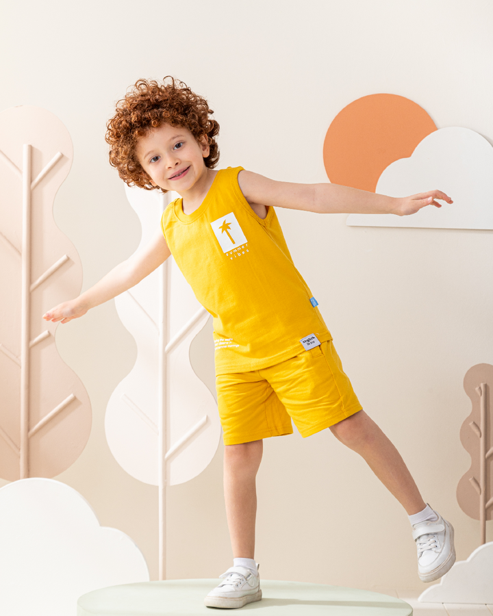 Palm Tree Stamp Boys' Pajama Set