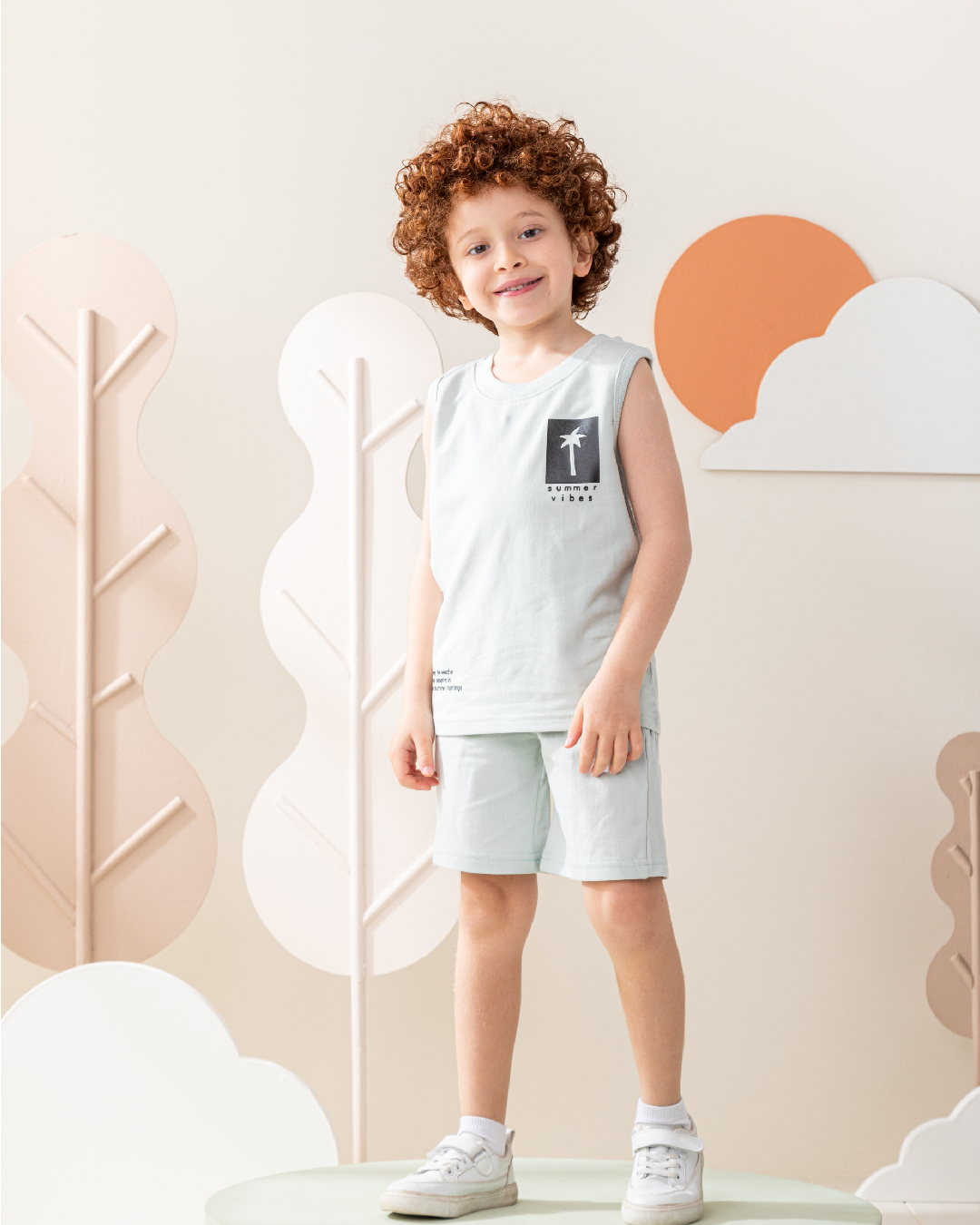 Palm Tree Stamp Boys' Pajama Set