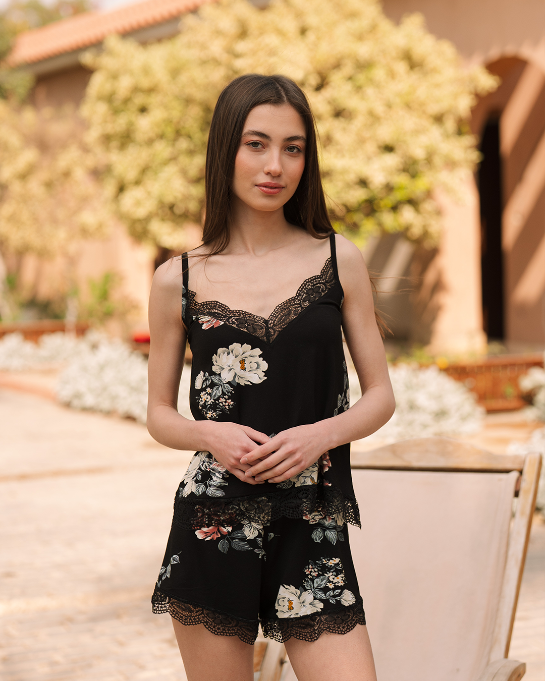 Women's lace pajama shorts